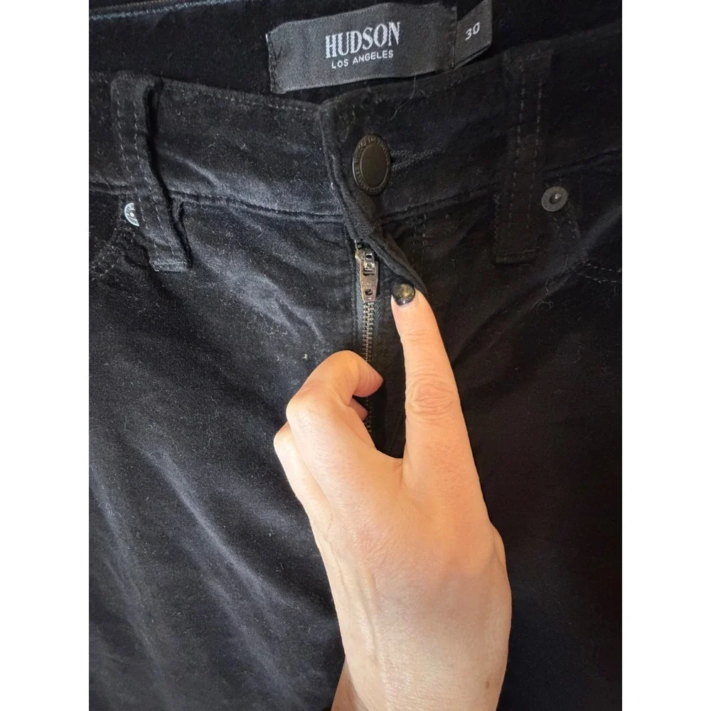Hudson Pants Women‎ 30 Black Gray Ombre Holly High Rise Crop Flare Velvet NWT